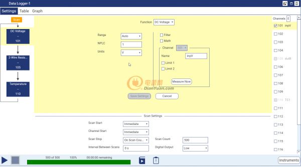 DAQ settings